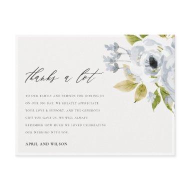 SOFT AQUA BLUE WATERCOLOUR FLORAL THANK YOU POSTInvitations