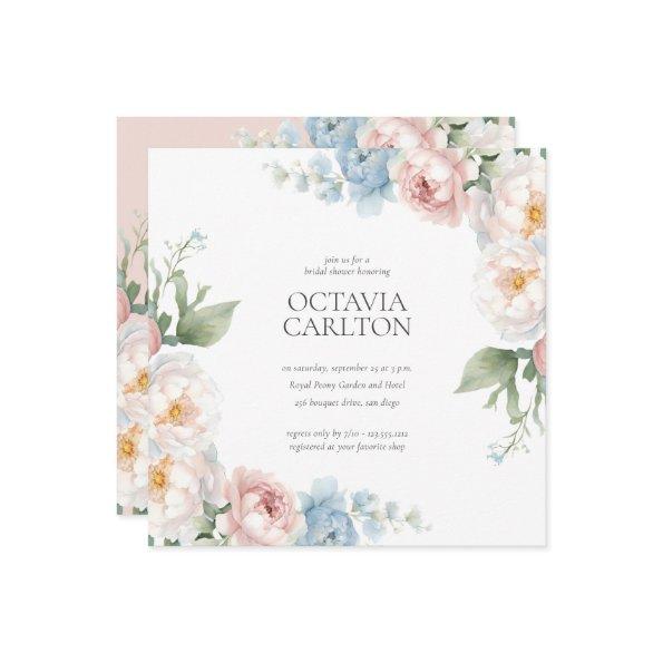 Soft Blue and Pink Flowers classic