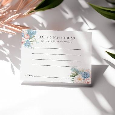 SOFT BLUE PINK FLOWERS BRIDAL SHOWER DATE NIGHT Invitations