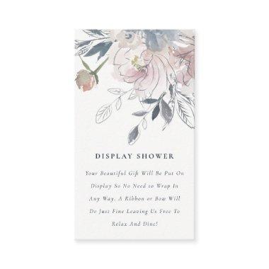 Soft Blush Blue Watercolor Floral Display Shower Enclosure Invitations