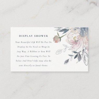 Soft Blush Blue Watercolor Floral Display Shower Enclosure Invitations