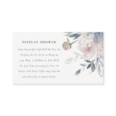 Soft Blush Blue Watercolor Floral Display Shower Enclosure Invitations