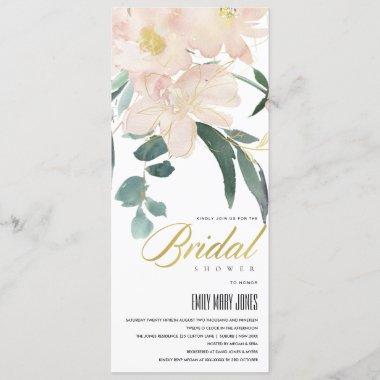 SOFT BLUSH FLORAL BUNCH WATERCOLOR BRIDAL SHOWER Invitations