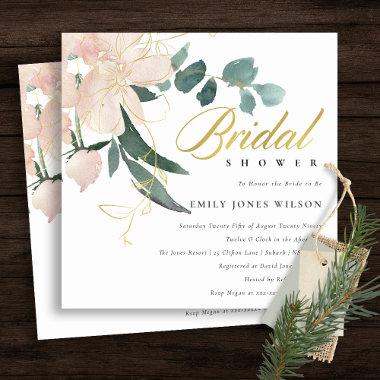 SOFT BLUSH FLORAL BUNCH WATERCOLOR BRIDAL SHOWER Invitations