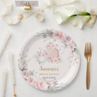 Soft Blush Floral High Tea Party  Paper Plates