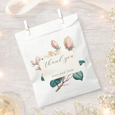 Soft blush magnolia favor bag