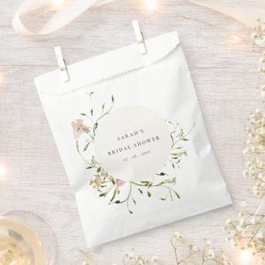Soft Blush Meadow Floral Wreath  Favor Bag