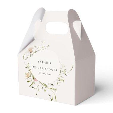 Soft Blush Meadow Floral Wreath Bridal Shower Favor Boxes