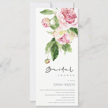 SOFT BLUSH PEONY FLORAL WATERCOLOR BRIDAL SHOWER Invitations