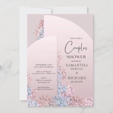Soft blush pink arch spring flowers couples shower Invitations