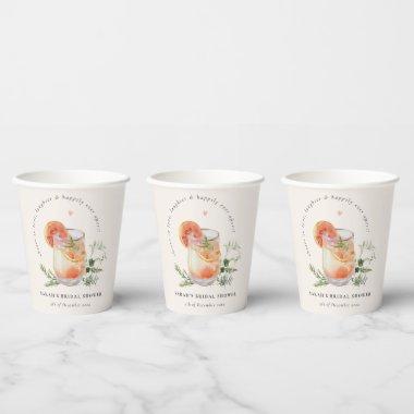 Soft Blush Pink Orange Cocktail  Paper Cups