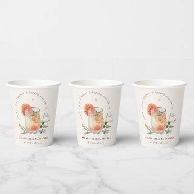 Soft Blush Pink Orange Cocktail Bridal Shower Paper Cups