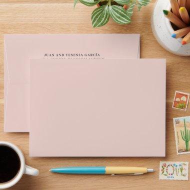 Soft Blush Pink Quinceañera Sweet 16 Wedding Envelope