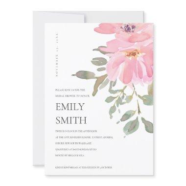 SOFT BLUSH WATERCOLOR FLORAL BRIDAL SHOWER INVITE