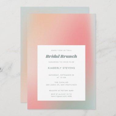Soft Gradient Pastel Pink Mint Bridal Shower Invitations