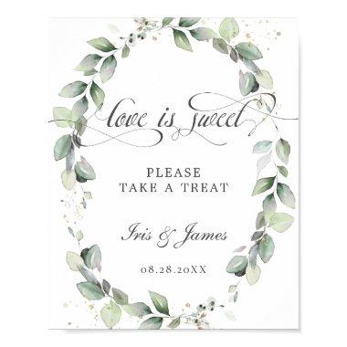 Soft Greenery Love is Sweet Take a Treat Sign