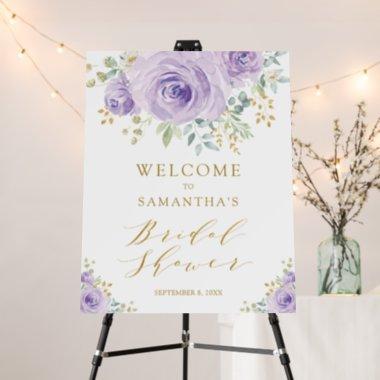Soft Lilac Gold Flower Bridal Shower Welcome Foam Board