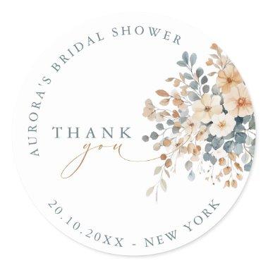 Soft Muted Earthy Tone  thank you Classic Round Sticker