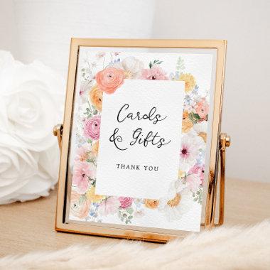 Soft Pastel Floral Invitations and Gifts Sign
