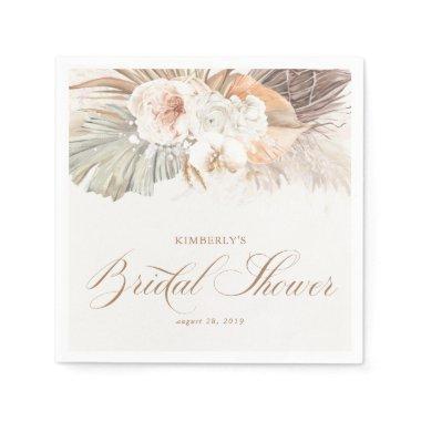 Soft Pastel Floral Pampas Grass Bridal Shower Napkins