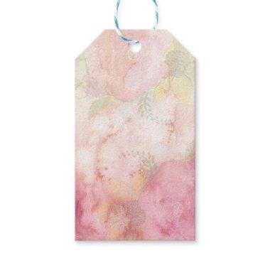 Soft Pastel Pink Green Watercolor Tie-Dye Pattern Gift Tags