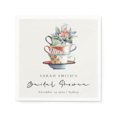 Soft Pastel Stacked Cups  Tea Party Napkins