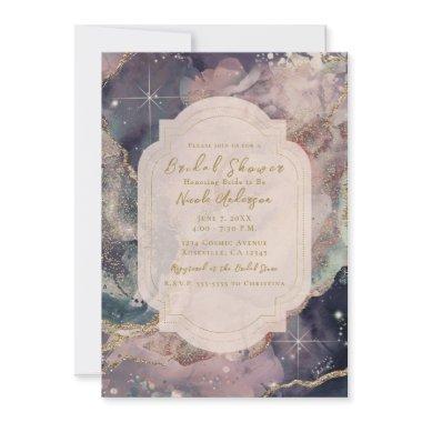 Soft Pastel Watercolor Celestial Galaxy Bridal Invitations