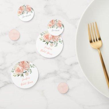 Soft Peach Floral Bridal Shower Confetti