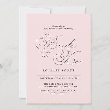 Soft Pink Blush Formal Vintage Airy Bridal Shower Invitations
