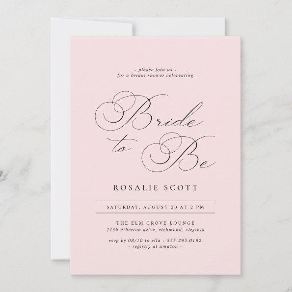 Soft Pink Blush Formal Vintage Airy Bridal Shower Invitations