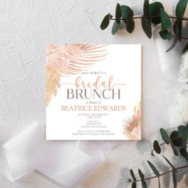 Soft Pink Floral Bridal Shower Brunch Invitations