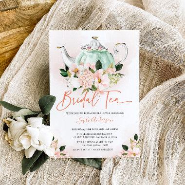 Soft Pink Floral Bridal Tea Party Bridal Shower Invitations