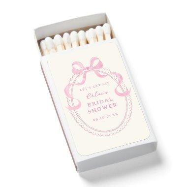 Soft Pink Hand Drawn Bow  Matchboxes