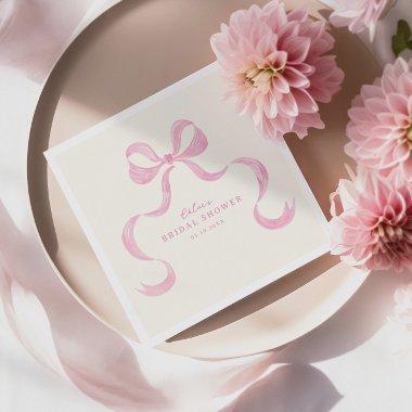 Soft Pink Hand Drawn Bow  Napkins