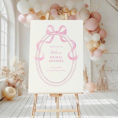Soft Pink Hand Drawn Bow  Welcome Foam Board