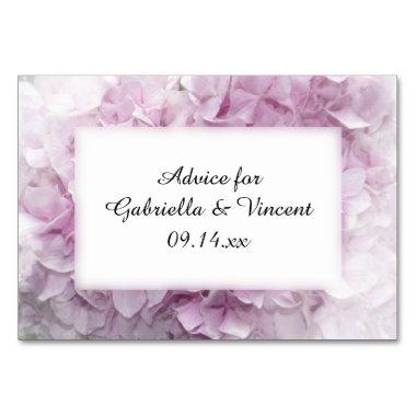 Soft Pink Hydrangea Wedding Advice Cards