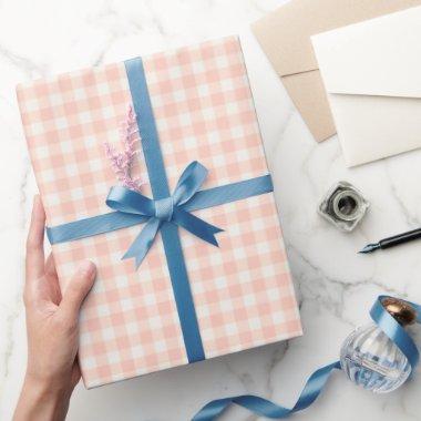 Soft Pink Plaid Gingham Classic and Charming Wrapping Paper