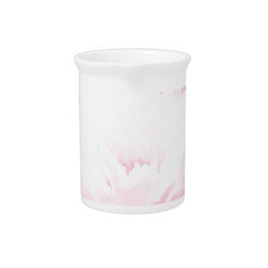 Soft Pink White Peony - Floral Beverage Pitcher