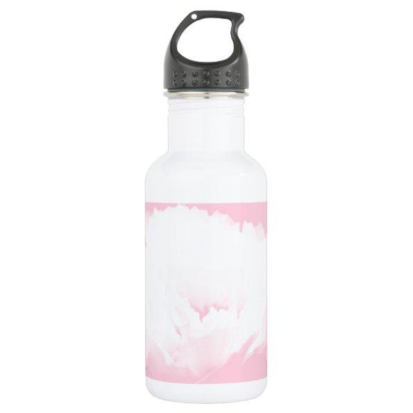 Soft Pink White Peony - Floral Stainless Steel Water Bottle
