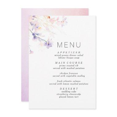 Soft Purple and Blush Elegant Minimalist Menu