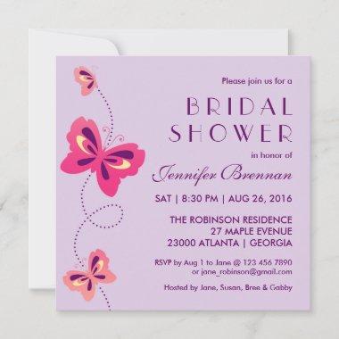 Soft Purple Butterfly Swirls Wedding Invitations