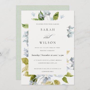 SOFT ROMANTIC BABY BLUE WATERCOLOR FLORAL WEDDING Invitations