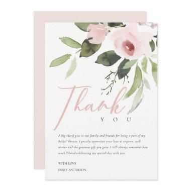 SOFT ROSE BLUSH PINK FLORA  THANK YOU