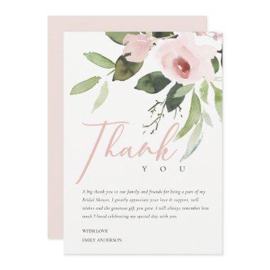 SOFT ROSE BLUSH PINK FLORA BRIDAL SHOWER THANK YOU Invitations