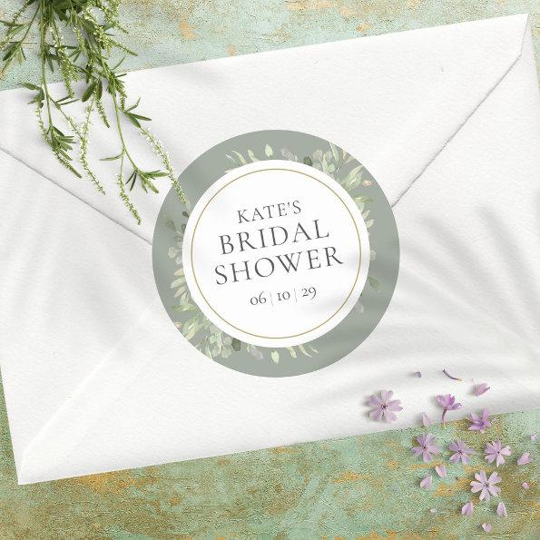 Soft Spring Leaves Silver Sage  Classic Round Sticker