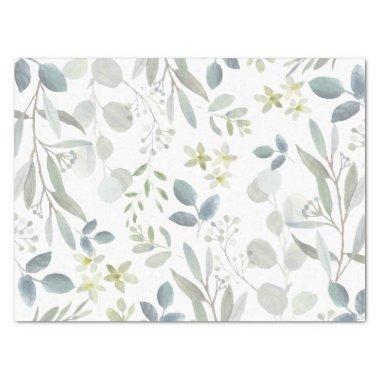 Soft Watercolor Botanical Greenery Eucalyptus Tissue Paper