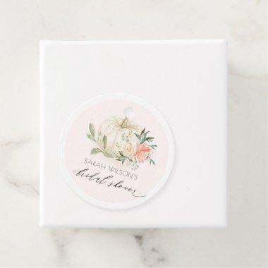 Soft White Pumpkin Blush Floral Bridal Shower Favor Tags