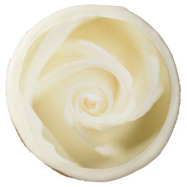 Soft White Rose Print Sugar Cookies