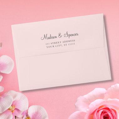 Solid Blush Pink Pastel Wedding Envelope