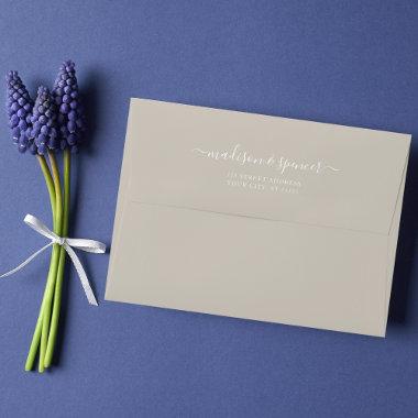 Solid Light Taupe Simple Wedding Envelope